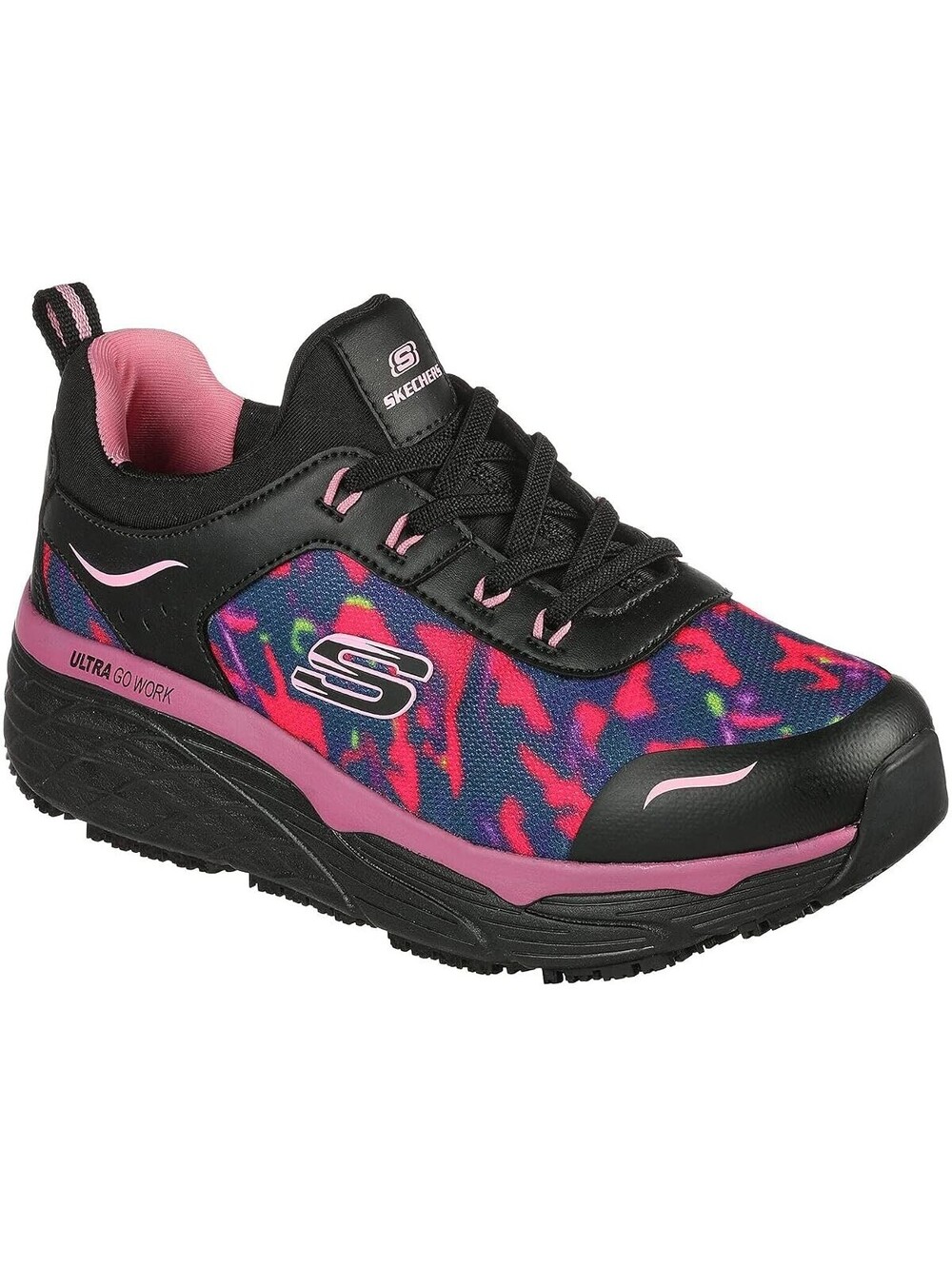 Skechers Work Rastip Sneakers Women's Black Soft Toe Slip Resistant Shoe 8.5 NEW